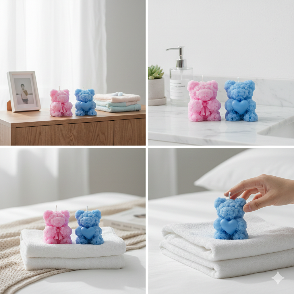 2 Teddy Bear Pack Scented Candles | Lumevick Candles - Image 3