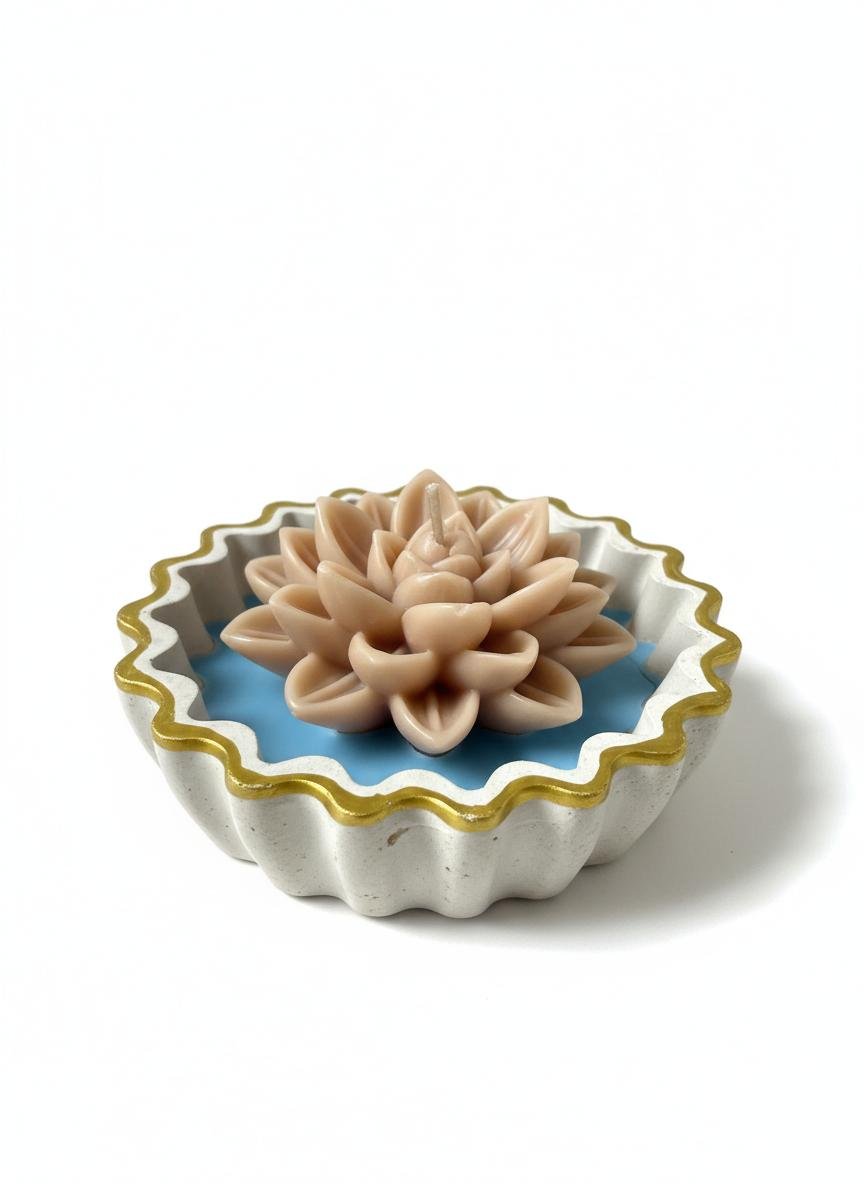 The Gilded Lotus Basin Scented Candle | Lumevick Candles