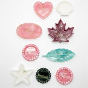 Handmade Resin Trinket Dish – Heart, Leaf & Bubble Shapes